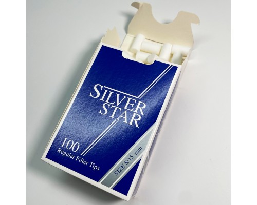 Фильтры для самокруток Silver Star Regular 8/15мм BOX (100) Фильтры для самокруток Silver Star Regular 8/15мм BOX (100)