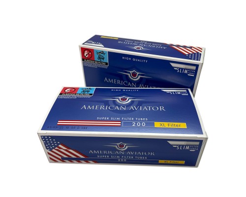 Гильзы для табака American Aviator Super Slim XL 6/24мм 200шт Гильзы для табака American Aviator Super Slim XL 6/24мм 200шт