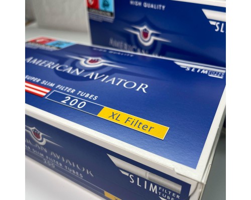 Гильзы для табака American Aviator Super Slim XL 6/24мм 200шт Гильзы для табака American Aviator Super Slim XL 6/24мм 200шт