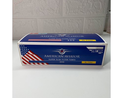 Гильзы для табака American Aviator Super Slim XL 6/24мм 200шт Гильзы для табака American Aviator Super Slim XL 6/24мм 200шт